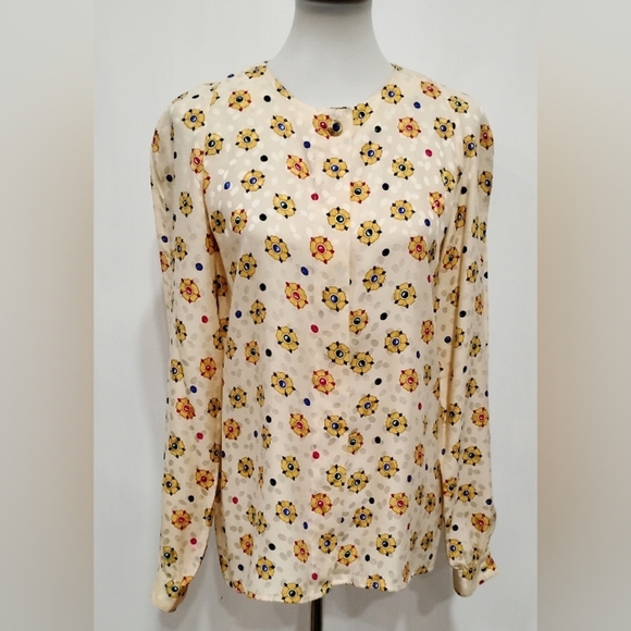VINTAGE JEWEL JACQUARD SILK BLOUSE - Picture 4 of 11